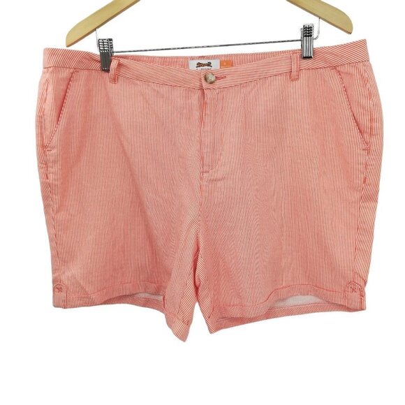 Le Tigre Orange Striped Linen Blend Golf Preppy Shorts Size 16 Pockets Walking - Picture 1 of 6